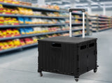 Folding Shopping Trolley Cart Portable Black STP1001-65L-BK