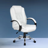 Artiss Executive Office Chair Leather Tilt White OCHAIR-G-9127-WH