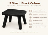Versatile Solid Wood Small Stool and Mini Side Table with Rounded Square Top and Cylindrical Legs V1341-ZY-CDAYK5YM-S-WALNUT