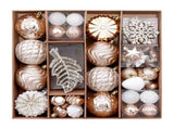 62-Piece Hand-Painted Christmas Ball Ornament Set with Assorted Shapes and Textures for Holiday Tree V1341-ZY-2DTQTSTP-E