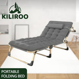 KILIROO Adjustable Portable Folding Bed with Mattress and Headrest KR-FBM-100-KX V227-5227715011160