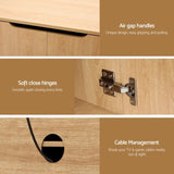 Artiss TV Unit Entertainment Unit Storage Cabinet 180cm Pine FUR-U-CT04-TV180-WD-AB