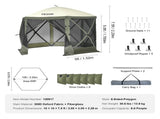 Pop Up Gazebo Tent, Pop-Up Screen Tent 6 Sided Canopy Sun Shelter with 6 Removable Privacy Wind V952-ZPSLTJLS10X1F6ZWMV0