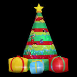 Jingle Jollys Christmas Inflatable Gift Tree 2.2M Height Flashing Light Decorations Illuminated XMAS-INF-TREE-GIFT-7FT