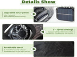 Wide Brim Solar Fan Hat Outdoor 2 Solar Fan Sun Bucket Hat for Men Women Fishing Hat with Removable V1259-DP01-A-3257