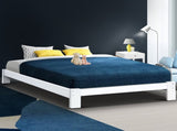 Artiss Bed Frame Double Size Wooden White JADE WBED-C-040D-137-AB