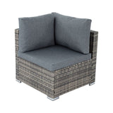 Outdoor Modular Lounge Sofa with Wicker End Table Set V264-OTF-530S-LGR-OTF-507-LGR