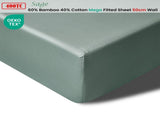 Accessorize 400TC Sage Bamboo Cotton Mega / Super Fitted Sheet 50cm Wall Queen V442-HIN-FITTEDS-BAMBOOCOTTON50CM-SAGE-QS