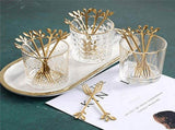 80PCS Dessert Spoon and Fork Set Cake Fork Coffee Spoon Fruit Fork Stainless Steel -Gold V1370-AZ4-10303