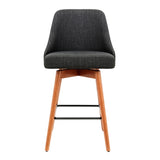 Artiss 2x Bar Stools Swivel Seat Wooden Charcoal BA-TW-8125-CHX2