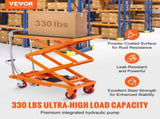 Hydraulic Lift Table Cart, 330lbs Capacity 50" Lifting Height, Manual Double Scissor Lift Table with V952-SJYYSJPTCCS4BSRWBV0