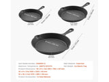 Cast Iron Skillet, 3 Pcs Frying Pan Set , Heavy-Duty Skillets with Heat-Resistant V952-ZTCGSJTCT681KMJDP001V0