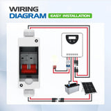 2X Solar Panel Disconnect Switch, 500V Breaker Box PV Disconnect Switch with IP65 Waterproof V1370-AZ4-10196