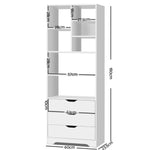 Artiss Bookshelf with Drawers - NANA White FURNI-G-MORE-02-WH-AB