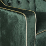 Lara Two Tone Tufted Emerald New Velvet Club Armchair V1041-JSF-5034EMERALD