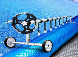 Aquabuddy Pool Cover 500 Micron 7x4m Silver Swimming Pool Solar Blanket 5.5m Roller PC-70X40-L-DX-BL-ROLLER
