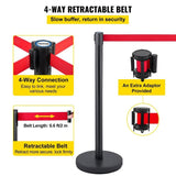 Crowd Control Stanchion, Set of 6 Pieces Stanchion Set, Stanchion Set with 6.6 ft/2 m Red V952-GLZHSHDJTZGX6TVTYV0