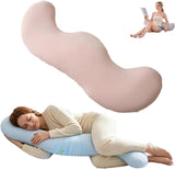 Pea Pod Shape Body Pillow for Adults Full-Body Support Side Sleeper Pillow, Pregnancy Back Pain V1107-CS-BSMBZ7