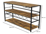 CARLA HOME Large Rack with Glass Holder, Metal Designed Bottle Holder and Wood Countertop for V178-36267