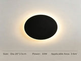 20CM Black Regular Eclipse LED Wall Light Stepless Dimming V1221-XM-LB425-GM31