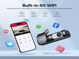 2 Channel 4K Dashcam with 1080P, 5G WiFi, GPS, Parking Monitor, Voice Control, Free 64GB TF Card V178-59112