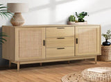 Artiss Rattan Buffet Sideboard - BRIONY Oak FURNI-E-RAT-SID-3D-WD-AB