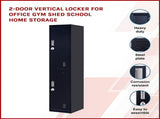 2-Door Vertical Locker for Office Gym Shed School Home Storage V63-832471