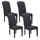 Artiss Dining Chairs Set of 4 Linen Parsons Chair Dark Grey UPHO-C-DIN-1026-GYX4
