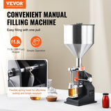 VEVOR Manual Paste Liquid Filling Machine, 5-100ml Bottle Filler, Adjustable Bottle Filling Machine, V952-LSGYTGZJSD517ZMNVV0