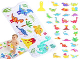 Non Slip Bath Mat for Kids with 30 Stickers 40x16 inch Cartoon Cute Bathtub Mat with Strong Suction V1366-AZ2-W-15080