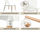 1 Artiss Dining Table and 4 Chairs Set White Wood DSET-120WH-086-WHX4