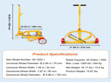 250L Drum Dolly, 544 kg Load Capacity, Barrel Dolly Cart Drum Caddy Round Dolly Steel Low Profile, V952-DWYTT55120031ZGQLV0
