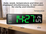 Digital Clock - Wall Clock - LED Display - 13-inch LED Digital Clock - Remote Control - Modern V1188-MS-313-0402