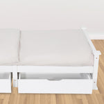 2 x Wooden Bed Frame Storage Trundle Drawers-White V264-STB-105P-WHE-NA