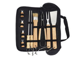 10PCS Grilling Tool Set Stainless Steel with Wood Handle Grill Utensils for Picnic Barbecue V1294-YM0703-3111230013311