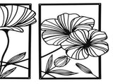 Yezi Metal Wall Art 4Pcs Floral Minimalist Line Decor DECO1032