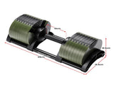 Powertrain Eon Dial Up 90KG Adjustable Dumbbells Pair - Green DMB-B14-045-GN-2