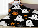 Halloween Throw Blanket Cozy Microfiber Blanket Soft Flannel Throw Festive Home Pumpkin Cat and bat V1107-114-29515-ORG5