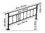 Iron Handrail Stair Railing Hand Rail Kit 1-4 Steps Outdoor Black w/ Bars V952-TZFGZXSLZFSD4JWFNV0
