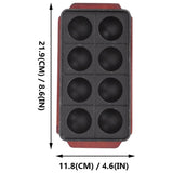 Cast Iron Nonstick Pan 8-Hole Baking Tray with Base Black 1 Set V1370-AZ4-18180