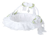 Wedding White Flower Basket Silk Ribbon Decor Elegant Romantic Flower Basket for Wedding Photography V1294-YM0523-220409TW0136