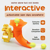 Manual Ball Launcher Adjustable Difficulty, No Batteries Needed, Clip-On Automatic Ball Dispensing, V1232-CWWJ-001