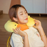 Japanese Anime Duck Plush Dolls Big Goose U Shaped Neck Pillow Cute Stuffed Animal Toy Travel Pillow V1294-YM0523-10321781