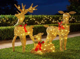 Christabelle 3 Reindeer Family Christmas Light Up Display 1.07m Rich Gold Animated Outdoor Indo 112_SHE205