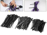 300PCS Cable Ties Multi Size Long Zip Ties for Home Office Garden Fastener SuppliesBlack V1294-YM0718-3117200193711