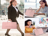14in PU Laptop Sleeve in Pink with Handle Protective Portable Case for Laptops, Lightweight & V1107-CS-VOBDWJES26