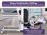 Equipmed Patient Lift Transfer Chair, Easy Hydraulic Height Adjustment, Shower Compatible, Over V219-HELTRNEQHT5A