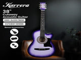 Karrera 38in Cutaway Acoustic Guitar with Carry Bag - Purple Burst CC38-SPU