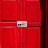 1Set Easy Install Plated Silver Door Lock with Crescent Deadbolt for Barn V1366-AZ2-W-13590