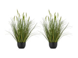 Artificial Grass, 2 Pack 889mm Cattail Grass in Pot, Premium PVC Faux Fake Greenery Shrubs V952-DPKXPLWCLS35CCHPH001V0